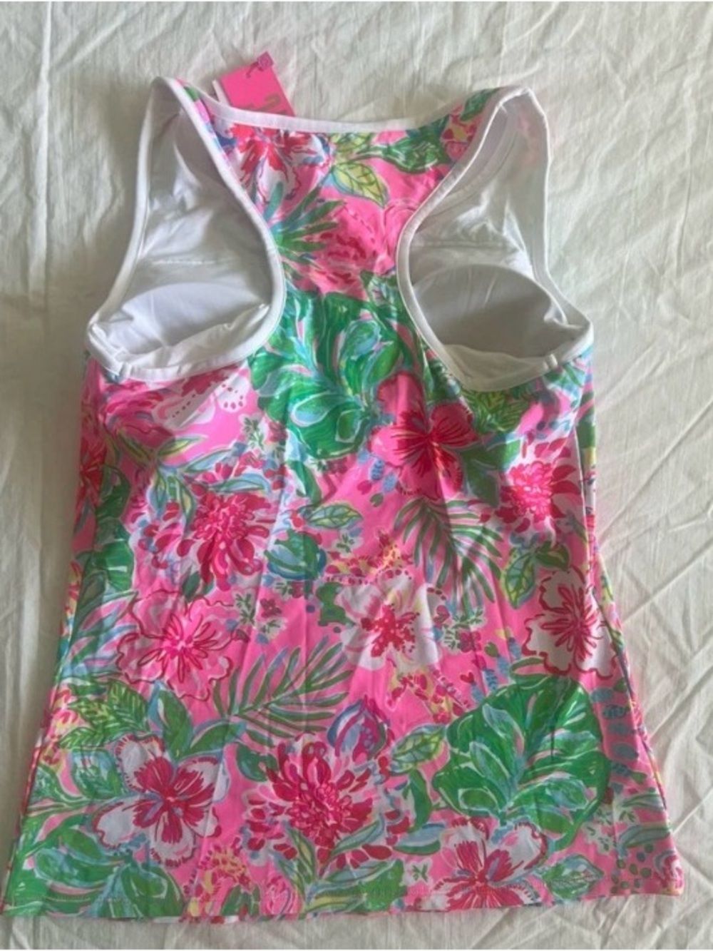 Lilly Pulitzer Pink Multi Floral Zip-Front Tank - Picture 4 of 7